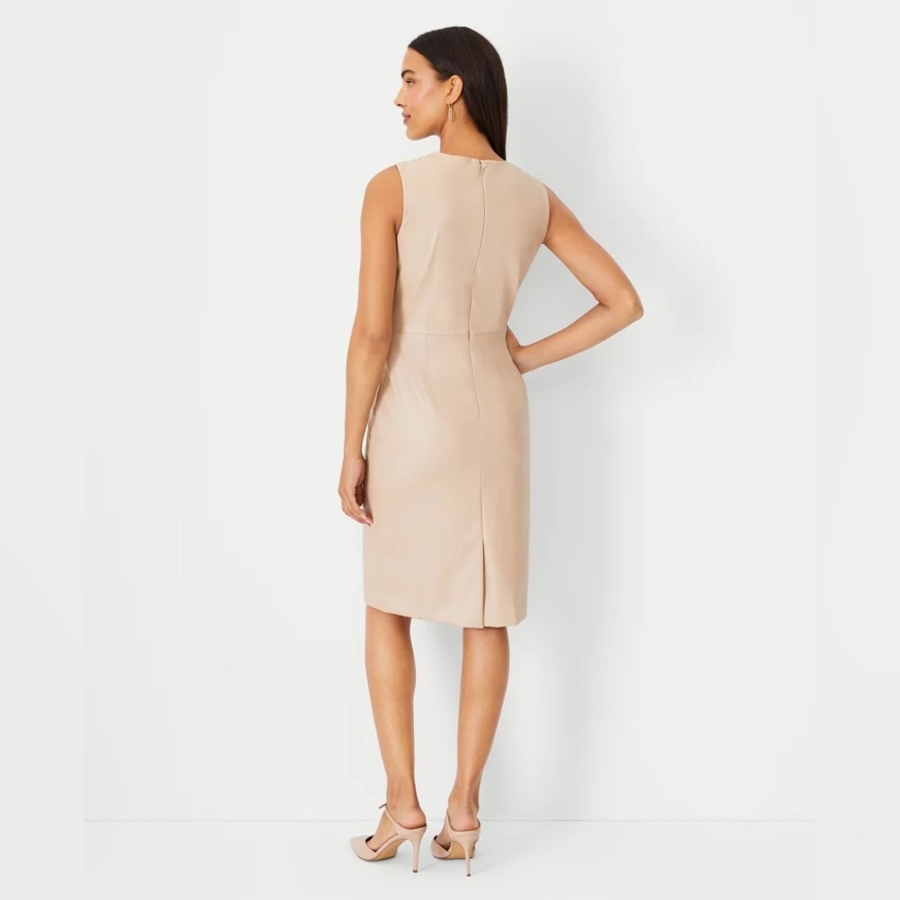 Ann Taylor Wedding Guest Sleeveless Crewneck Elegant Dress Nude Pink siz… - Picture 2 of 3